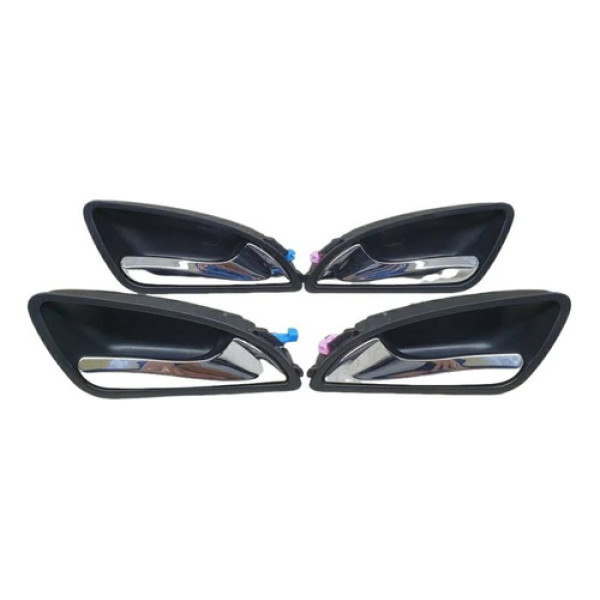 Kit Maçanetas Interna Hyundai Hb20 Cromada 4 Unidades.